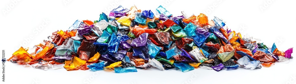 Colorful foil wrappers piled on a white isolate background Colorful foil wrappers piled on a white isolate background