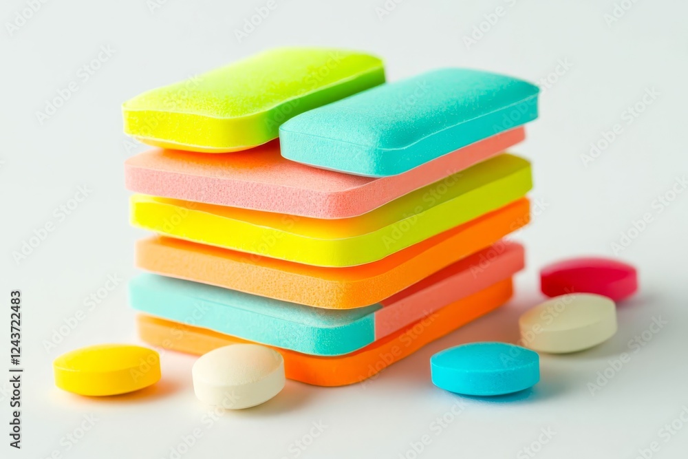 Arrow sticky notes with medication on white. Arrow sticky notes with medication on white.