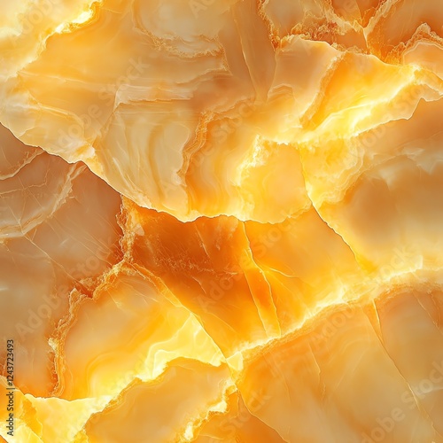 Wallpaper Mural Onyx marble tiles in a glowing honey amber tone, semi-translucent, glowing backlight effect, seamless design, 4:3. Torontodigital.ca