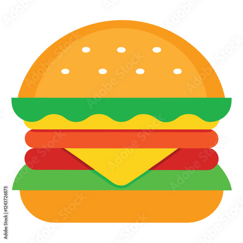 Burger, food vector art illustration