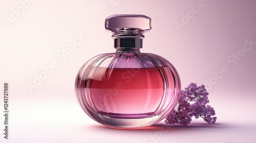 glass perfume bottle isolated on transparent background