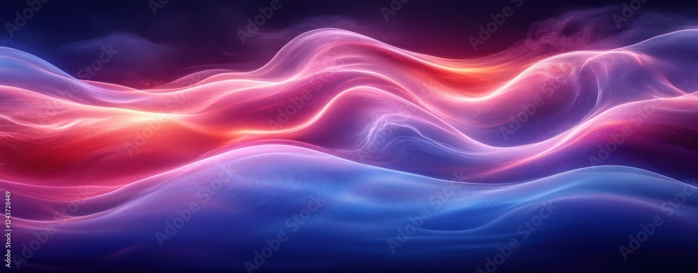 Fototapeta premium Deep Blue Violet Abstract Wave Design Modern Minimalism Fluid Motion Background