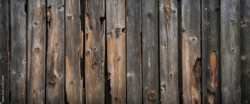 Textured wooden plank wall with weathered and rotten surfaces showcasing natural decay and aging patterns for rustic aesthetic backgrounds. Textured wooden plank wall with weathered and rotten surfaces showcasing natural decay and aging patterns for rustic aesthetic backgrounds.