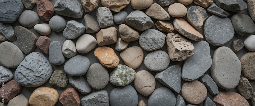 Mixed assortment of small and medium-sized stones showcasing diverse textures and natural colors suitable for landscaping or decoration. Mixed assortment of small and medium-sized stones showcasing diverse textures and natural colors suitable for landscaping or decoration.