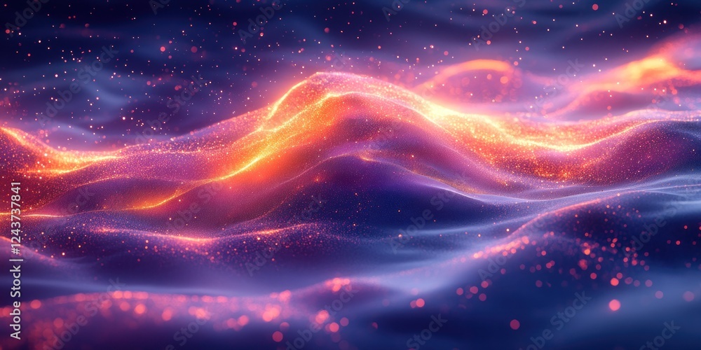Glowing Celestial Landscape: A Digital Masterpiece of Purple and Orange Hues Glowing Celestial Landscape: A Digital Masterpiece of Purple and Orange Hues
