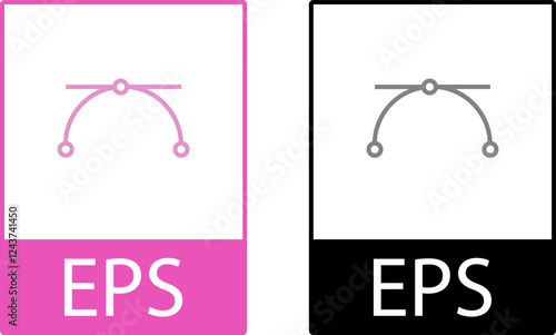 File Type icon. EPS file format flat icon, vector sign, Symbol, logo illustration. Flat style design.  Modern flat design graphic illustration.