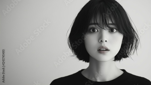 驚いた表情をした日本人女性