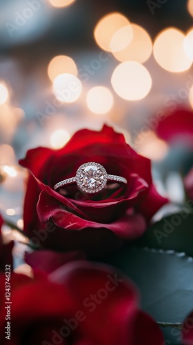 Man Proposing with a Ring Inside a Rose, Propose Day