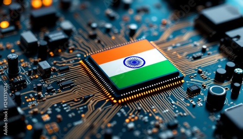 India's Technological Prowess: A Microchip with the Indian Flag Design