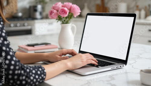 Wallpaper Mural Close up photo of a woman using a laptop for work Torontodigital.ca