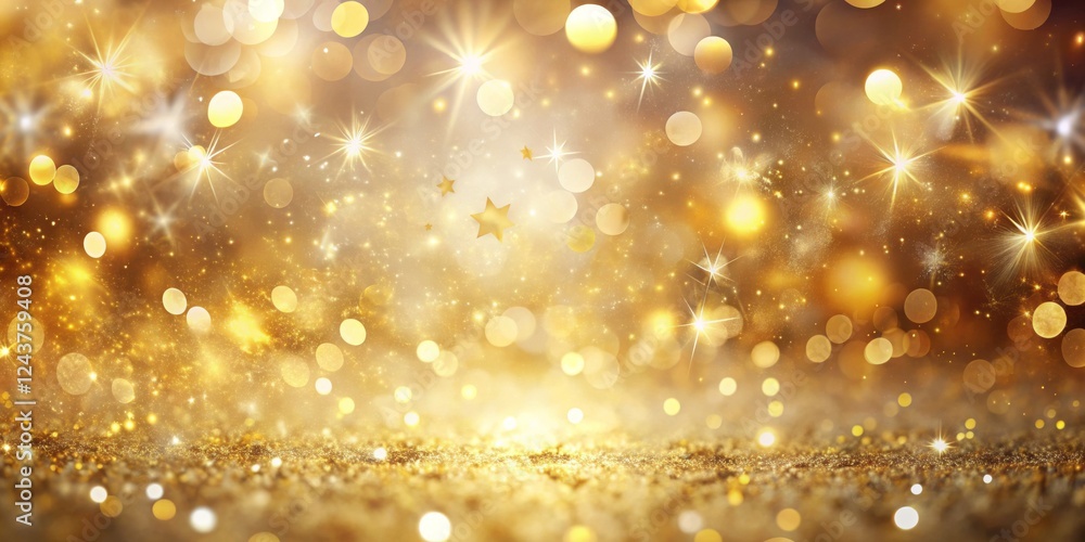 Golden Glitter Bokeh Starry Night Sparkle Background Golden Glitter Bokeh Starry Night Sparkle Background