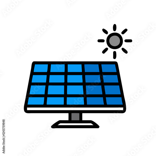 Solar panel with sunlight, representing renewable energy