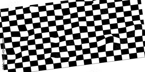 Black and white checkered pattern background vector presentation design. Chess design or race flag, black and white fabric cloth is waving. Wavy monochrome background. square checker tablecloth.