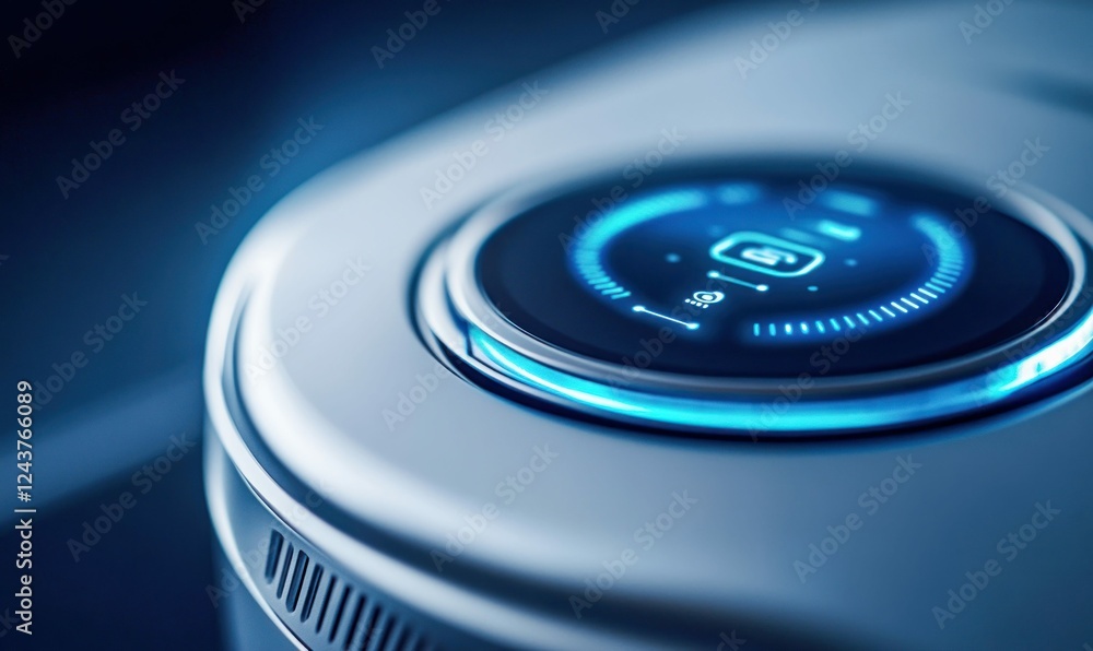 Air Purifier Button Illuminated By Blue Light Air Purifier Button Illuminated By Blue Light