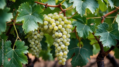 Wallpaper Mural Freshly picked white grapes nestled among lush green grape leaves in a vibrant vineyard showcasing the beauty of nature's bounty. Torontodigital.ca