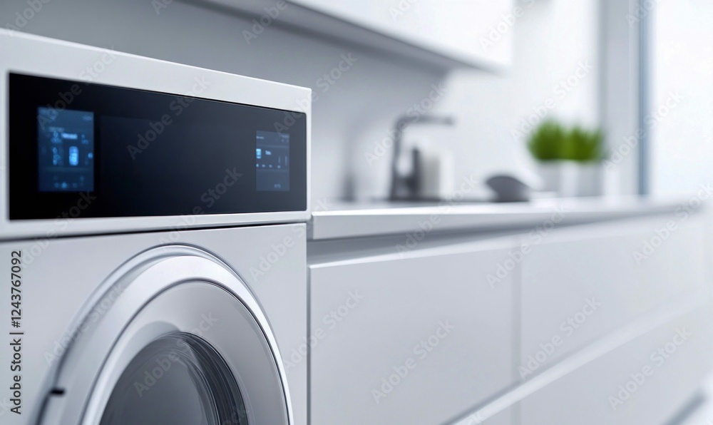 Smart Washing Machine with Futuristic Digital Controls Smart Washing Machine with Futuristic Digital Controls