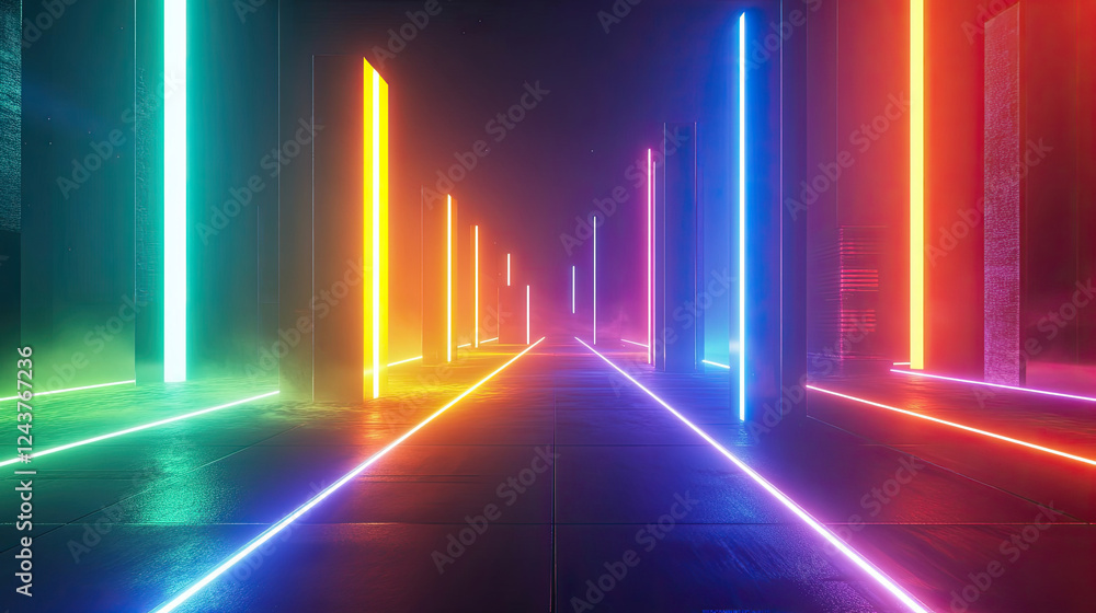 Abstract neon light sci-fi modern futuristic background. Abstract futuristic background with pink blue glowing neon and bokeh lights. Data transfer concept. Abstract neon light sci-fi modern futuristic background. Abstract futuristic background with pink blue glowing neon and bokeh lights. Data transfer concept.