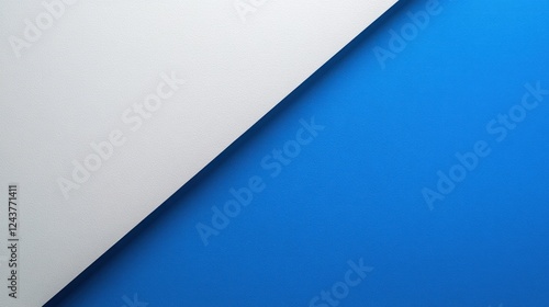 Abstract diagonal split background of white and blue.