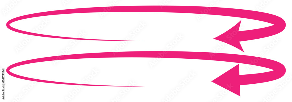 Fototapeta premium arrows circle clock wise (cw) direction. double or 2 elements of green spin vector circular arrow rotating sign icon with white gradient color. Uniform width of body