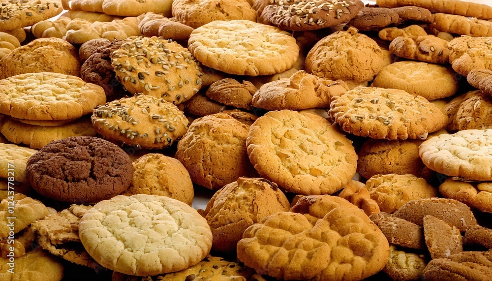 Assorted homemade cookies displayed on a white surface in a cozy kitchen setting Assorted homemade cookies displayed on a white surface in a cozy kitchen setting