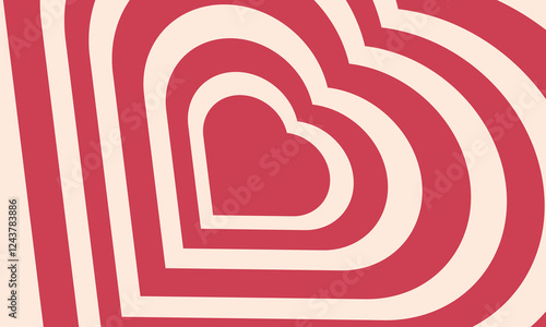 Background heart shape frame design with alternate red, pink and blue colors. Elements love for valentine day festival. Collection geometric backdrop for cosmetic product display. Top view.