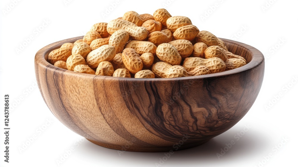 peanuts in a wooden bowl isolated on transparent background peanuts in a wooden bowl isolated on transparent background
