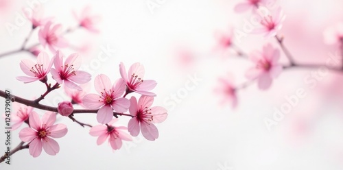 Wallpaper Mural Pink sakura branches in full bloom against a clean white background, pink, blossoms, cherry blossoms Torontodigital.ca