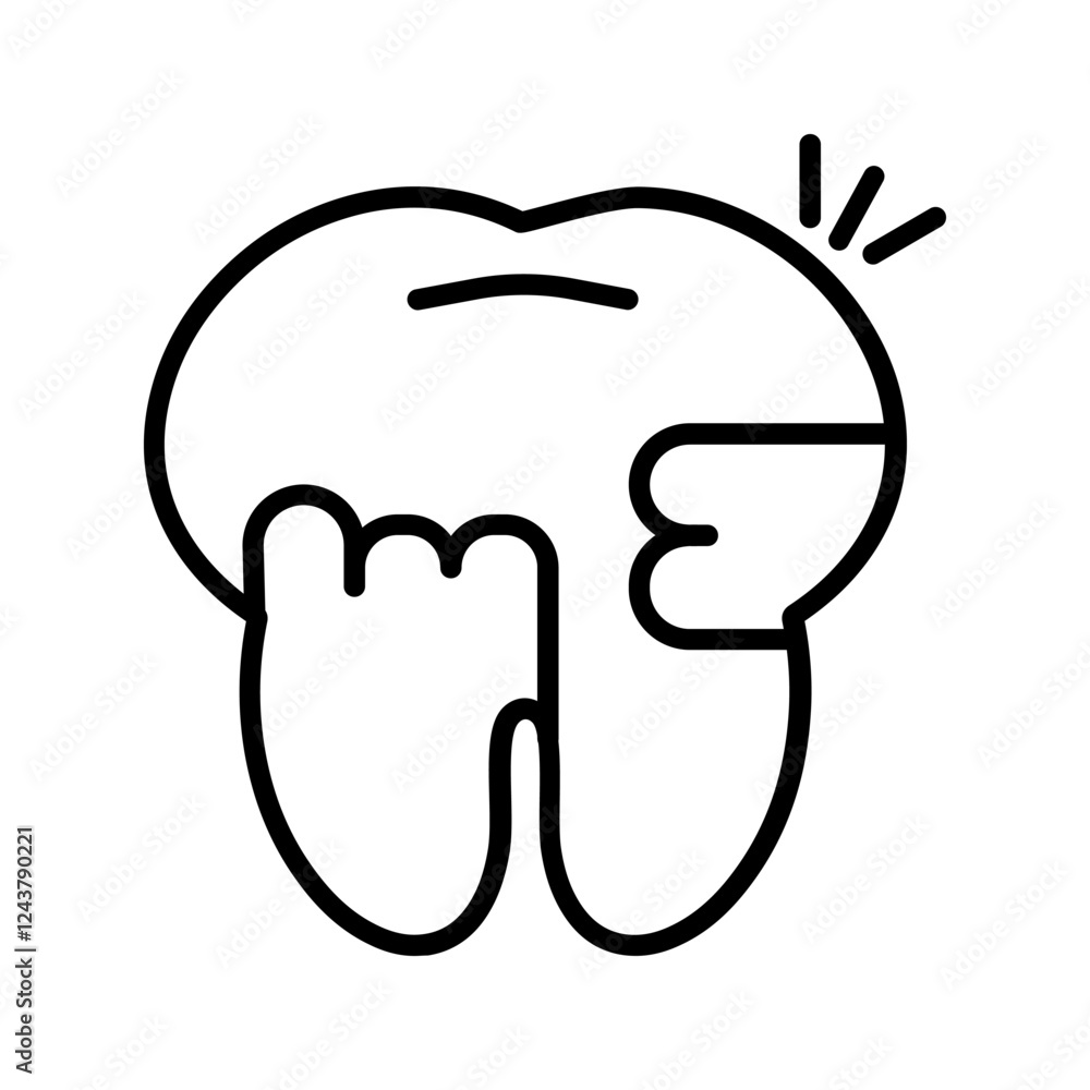 Obraz premium Toothache And Plaque Icon Design