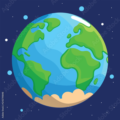 Planet Earth Clipart – Cartoon Style Vector Illustration