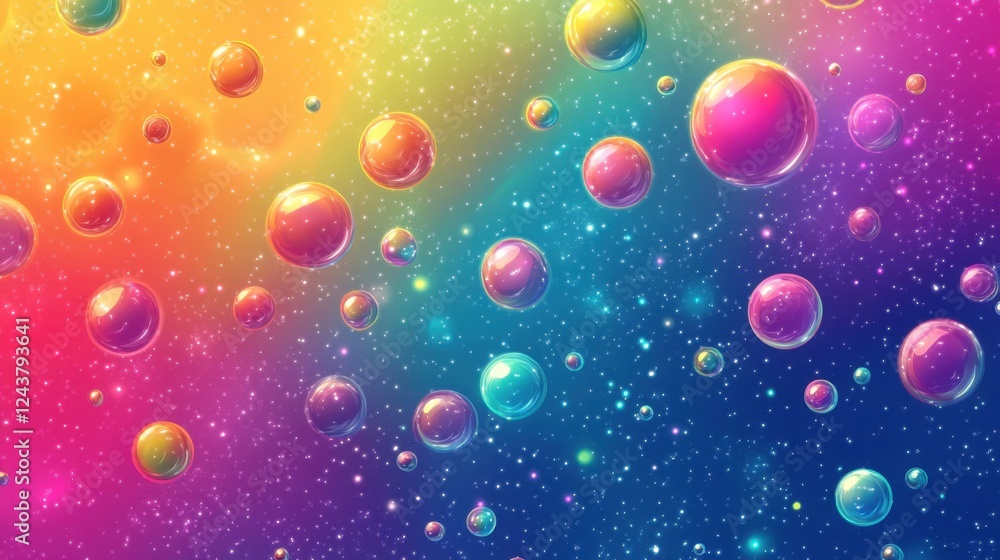 Glowing oil droplets floating in a colorful neon gradient background, ultra-clean, glossy texture, perfect for futuristic designs Glowing oil droplets floating in a colorful neon gradient background, ultra-clean, glossy texture, perfect for futuristic designs