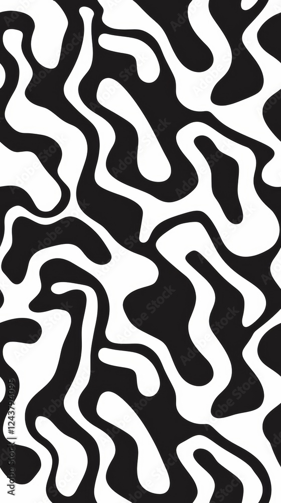 black white vector pattern wavy lines fluid organic shapes seamless doodles black white vector pattern wavy lines fluid organic shapes seamless doodles