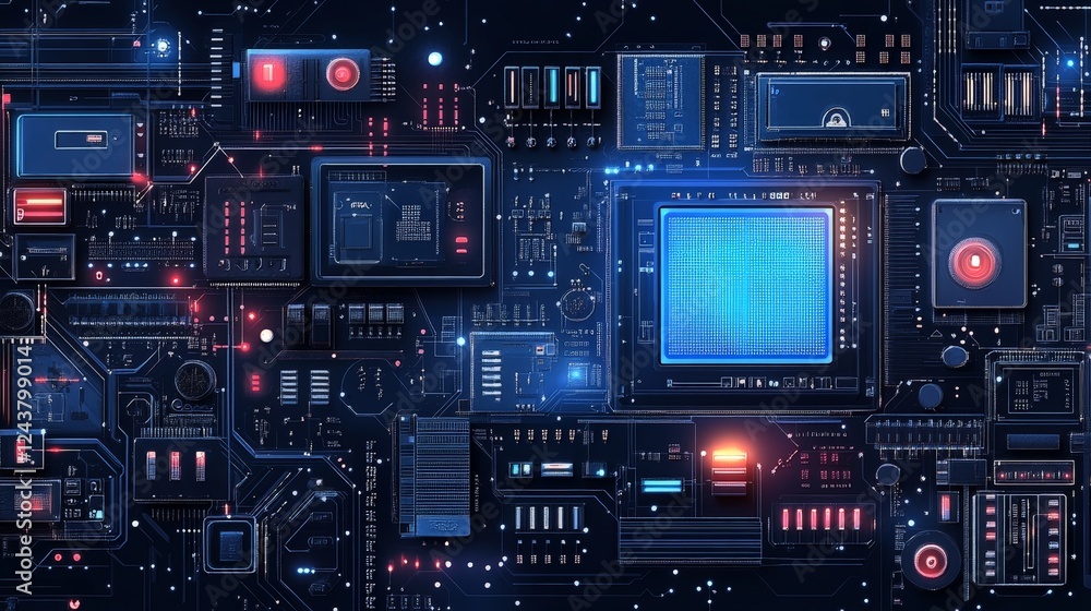 Futuristic Digital Circuit Board Background Futuristic Digital Circuit Board Background