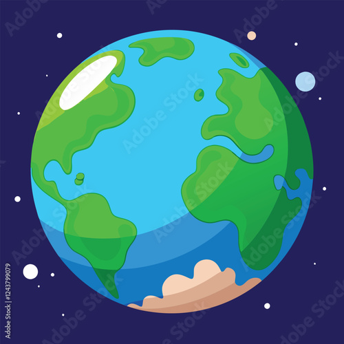 Planet Earth Clipart – Cartoon Style Vector Illustration