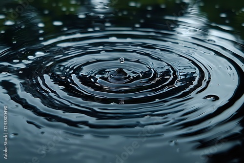 Wallpaper Mural Mesmerizing concentric water ripples created by a falling droplet, captured in high detail macro photography. Perfect for environmental or wellness concepts. Torontodigital.ca