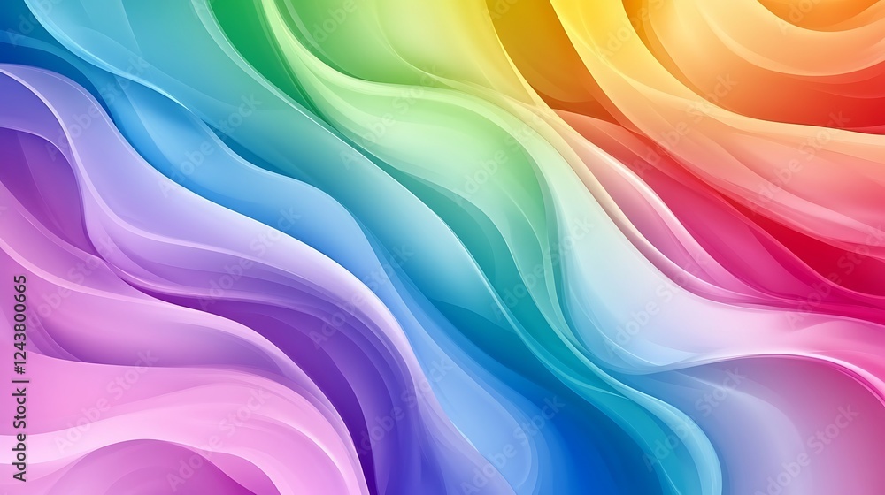Fototapeta premium Abstract Rainbow Waves Colorful Flowing Design