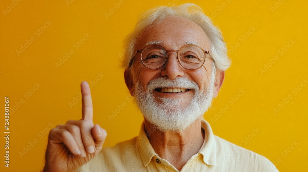 Cheerful Elderly Man Pointing at Camera Cheerful Elderly Man Pointing at Camera