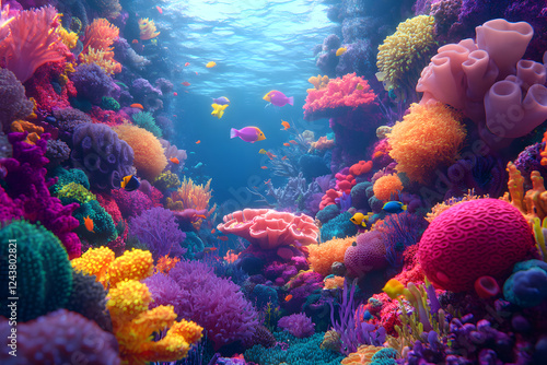 Wallpaper Mural Underwater Tropical Corals Reef with colorful sea fish. Marine life sea world. Tropical colourful underwater seascape. Torontodigital.ca