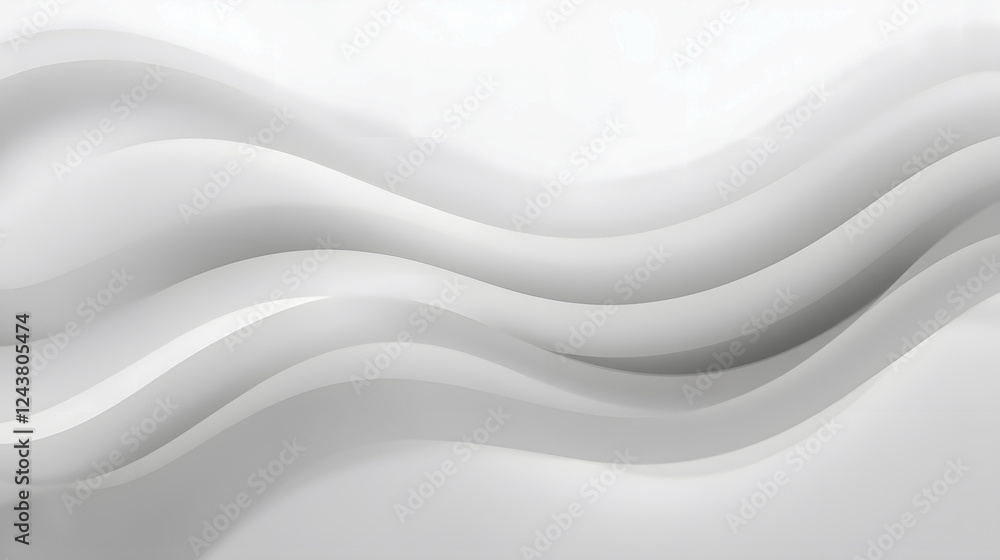 Obraz premium Abstract White Wave Pattern Background with Elegant Curves and Smooth Textures for Minimalistic Design and Art Projects
