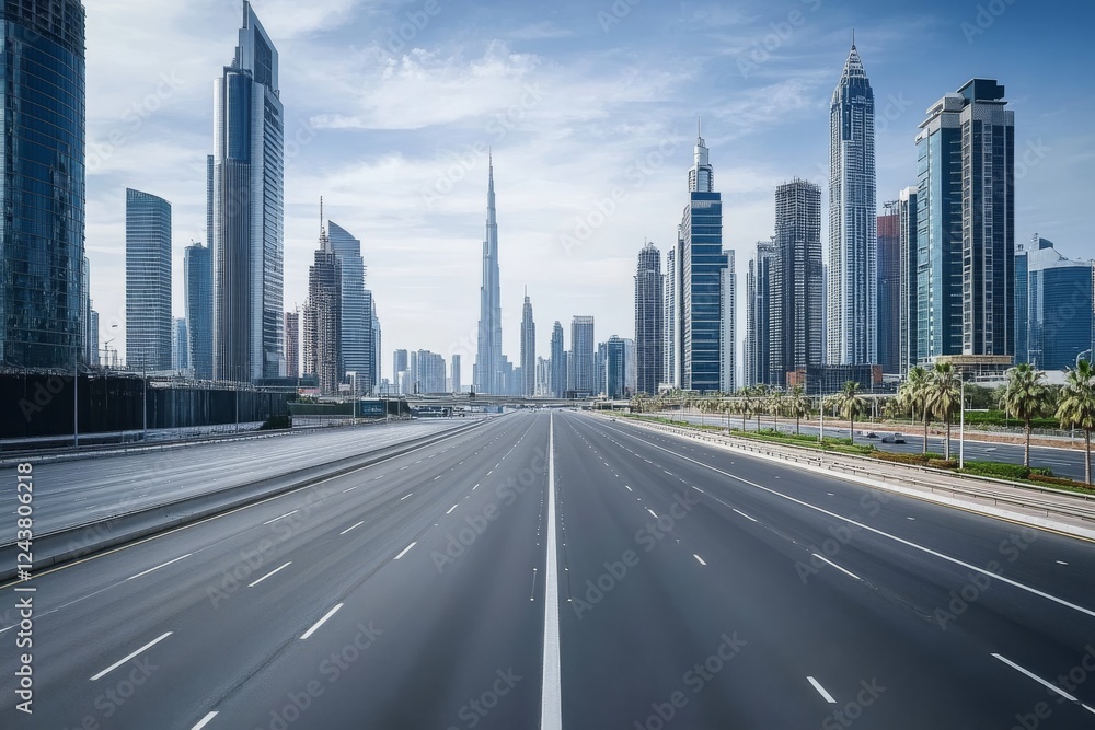 A stunning view of a modern city skyline features impressive skyscrapers and a smooth road, showcasing contemporary architecture in a vibrant urban landscape that attracts the eye A stunning view of a modern city skyline features impressive skyscrapers and a smooth road, showcasing contemporary architecture in a vibrant urban landscape that attracts the eye