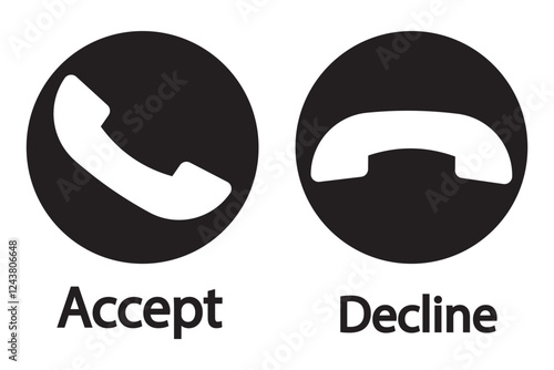 Fotografie Incoming or outgoing phone call sign symbol isolated
