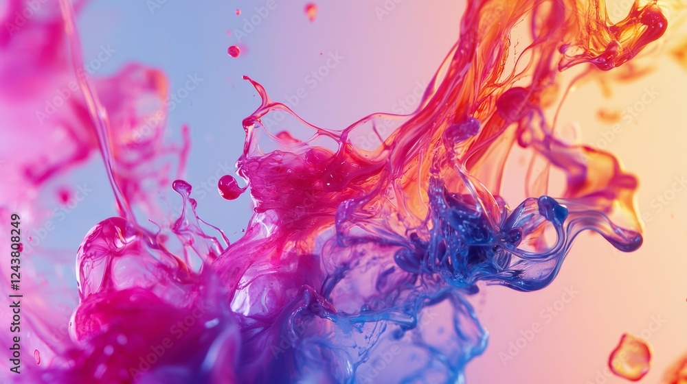 Fototapeta premium Dynamic abstract splash of vibrant colors in motion