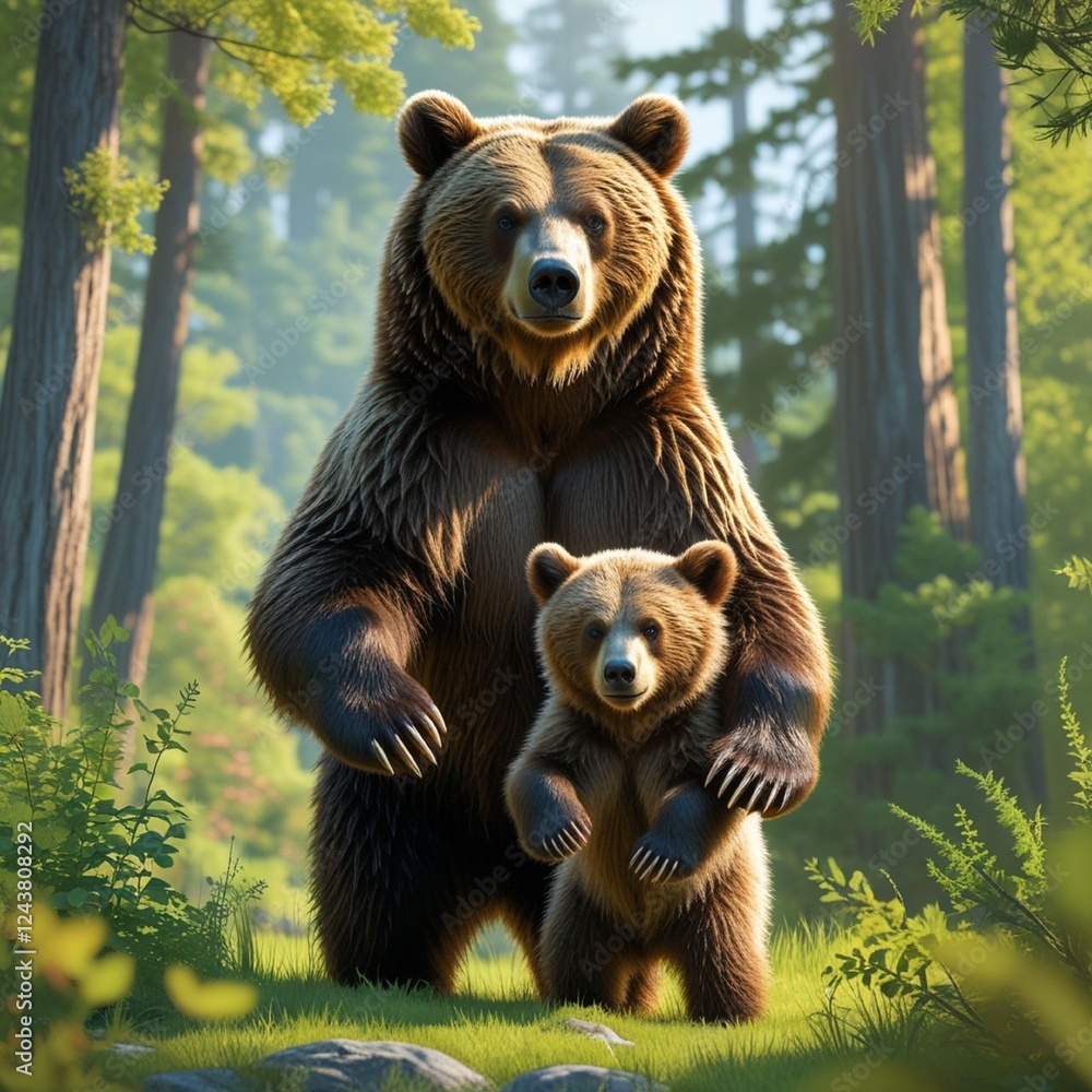 Obraz premium brown bear in the woods