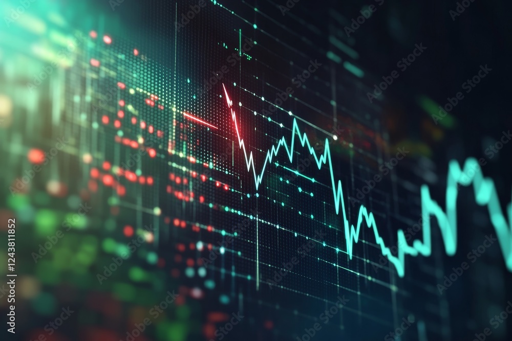 Market Crash Digital Stock Chart Decline Market Crash Digital Stock Chart Decline