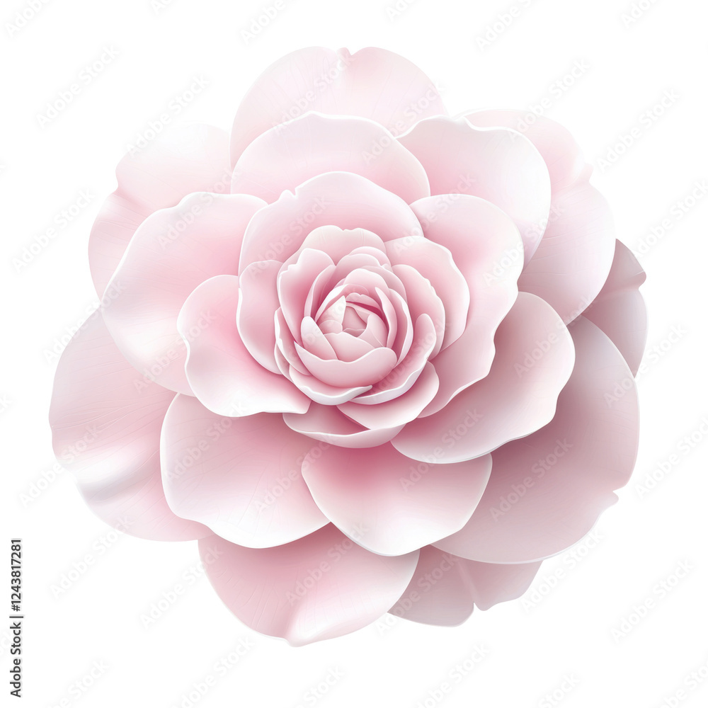 A pink flower with layered petals, showcasing a delicate and intricate design. A pink flower with layered petals, showcasing a delicate and intricate design.