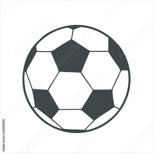 Soccer ball vector icon flat style illustration for web, mobile, logo, application and graphic design. Ball Icon Vector, Soccer ball vector icon