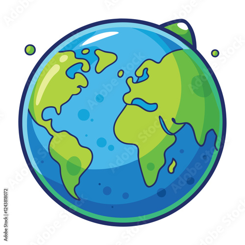 Planet Earth Clipart – Cartoon Style Vector Illustration