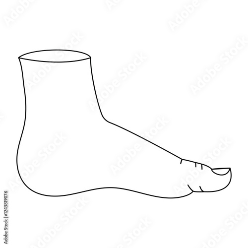 Foot sole single-line art on a white artboard elegantly captures the intricate shape of a foot’s sole, symbolizing movement and balance with a single continuous line.