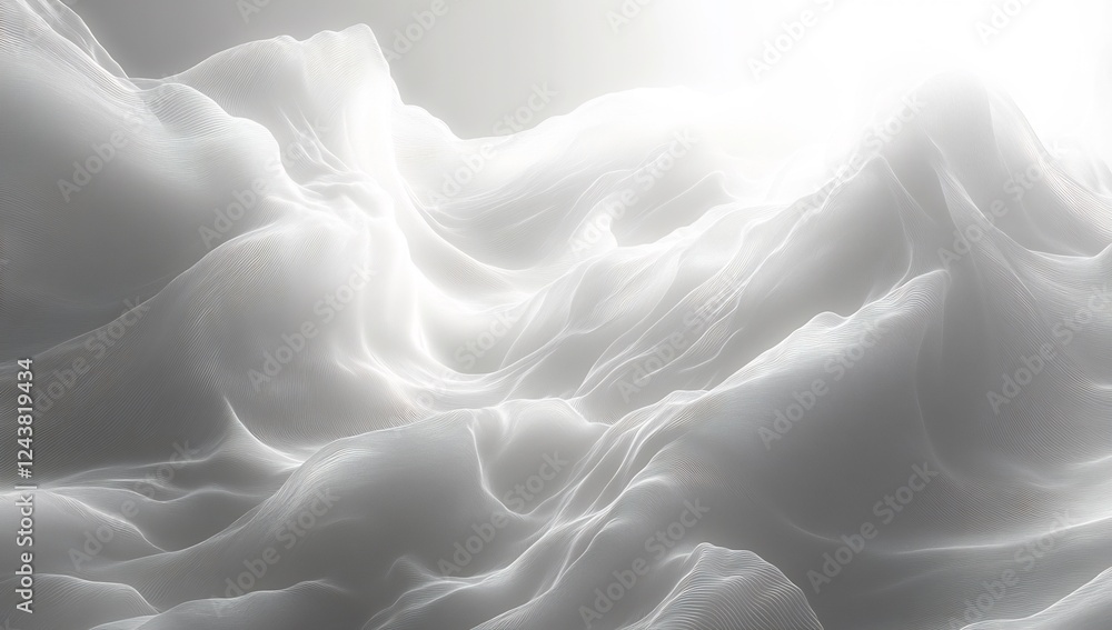 Obraz premium Ethereal White Landscape: A Dreamlike Vision of Curving Forms and Soft Light