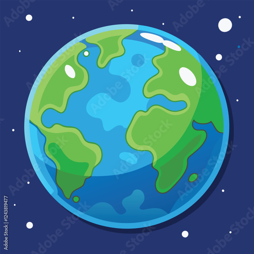 Planet Earth Clipart – Cartoon Style Vector Illustration