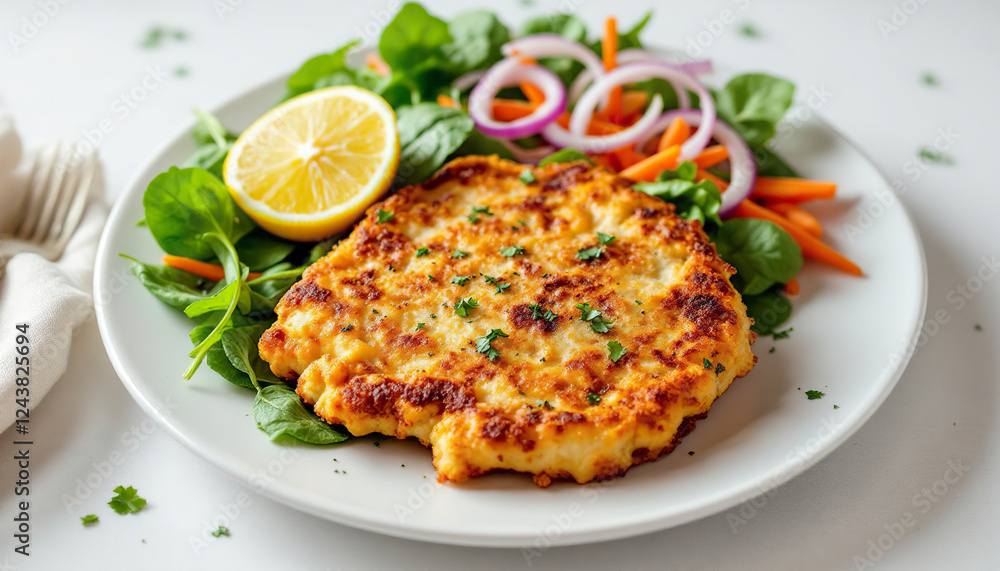 Crispy Chicken Parmesan Recipe with Salad Crispy Chicken Parmesan Recipe with Salad